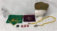 Vintage BSA Boy Scouts Whistle, Hat, Patches, More
