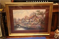 Framed 'Carl Valente' painting, oil on canvas