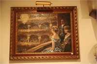 framed oil painting of an opera scene