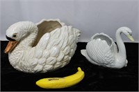 Ceramic Swan Planters