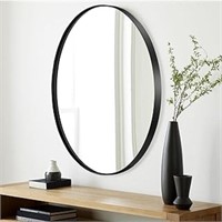 Jenbely Oval Bathroom Mirror, 22"x30" Black Oval