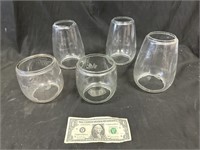 5 Glass Lantern Shades-Some Likely Railroad