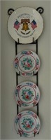 60 - LOT OF COLLECTIBLE PLATES W/ DISPLAY RACK