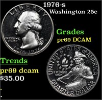 Proof 1976-s Washington Quarter 25c Grades GEM++ P