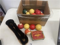 Assortment of Billard Balls and Items