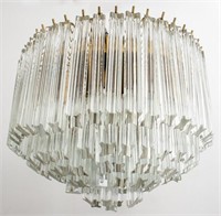 Venini for Camer Quadriedri Glass Prism Chandelier