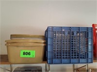 MILK CRATE AND PLASTIC CONTAINERS