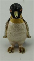 Figural standing lift top penguin pill box (2”)