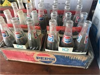 Wooden Pepsi Crate with Pepsi Bottles