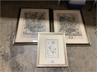 December & April Botanical Prints.