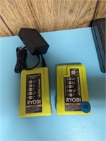2 Ryobi 40V lithium battery chargers no batteries