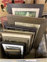 Box of Prints- Currier & Ives, Picture Frames,
