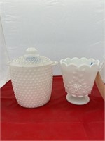 2 Pcs Milk Glass