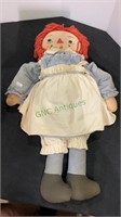 Original vintage Raggedy  Ann doll. She stands 23