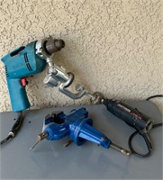 Electric 3/8” Mikita Drill, Vise +