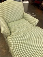 Chair Green/Cream Plaid Lounge