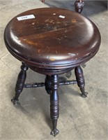 Antique Claw Foot Piano Stool.