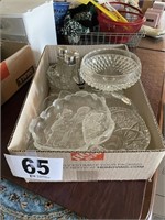 Box Lot of Glassware (salt and pepper shakers,