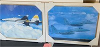 W - 2 PIECES MILITARY AIRCRAFT PRINTS (H98)