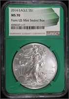 2014 AMERICAN SILVER EAGLE NGC MS70