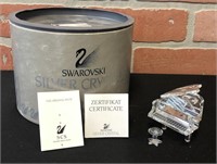 Swarovski Silver Crystal Piano and Stool