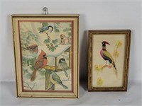 2 Small Framed Bird Art Pictures