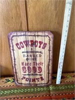 Cowboys & Barbed Wire Wooden sign