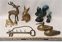 Mini Animal Figures+ Brass/Ceramic
