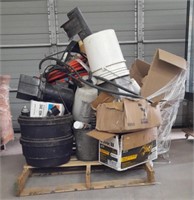 (AJ) Pallet Of Air Compressor Hoses, Spray Paint,