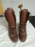 Double H leather boots size 8.5 m with boot
