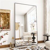 Oversized Full Length Mirror  76 x 34  Black