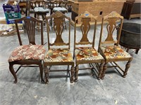 (3) Matching MCM Chairs & (1) Curved Leg Chair
