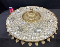 Vintage Ornate Crystal Gilt Chandelier