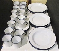 Vintage KER Sweden Enamel Dinnerware & Mugs