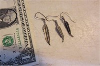 Sterling Feather Dangle Earring Set