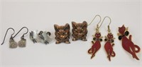 (5) PCS. DESIGNER, ETC. CAT EARRINGS & BROOCH