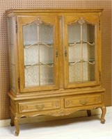 Louis XV Style Oak Display Cabinet.