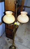 DOUBLE GLOBE  BRASS METAL FLOOR LAMP