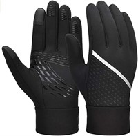 (N) Biking Gloves for Men Fleece Strip Non-Slip Gl