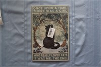 Retro Tin Sign: Girl...Loved Cats...
