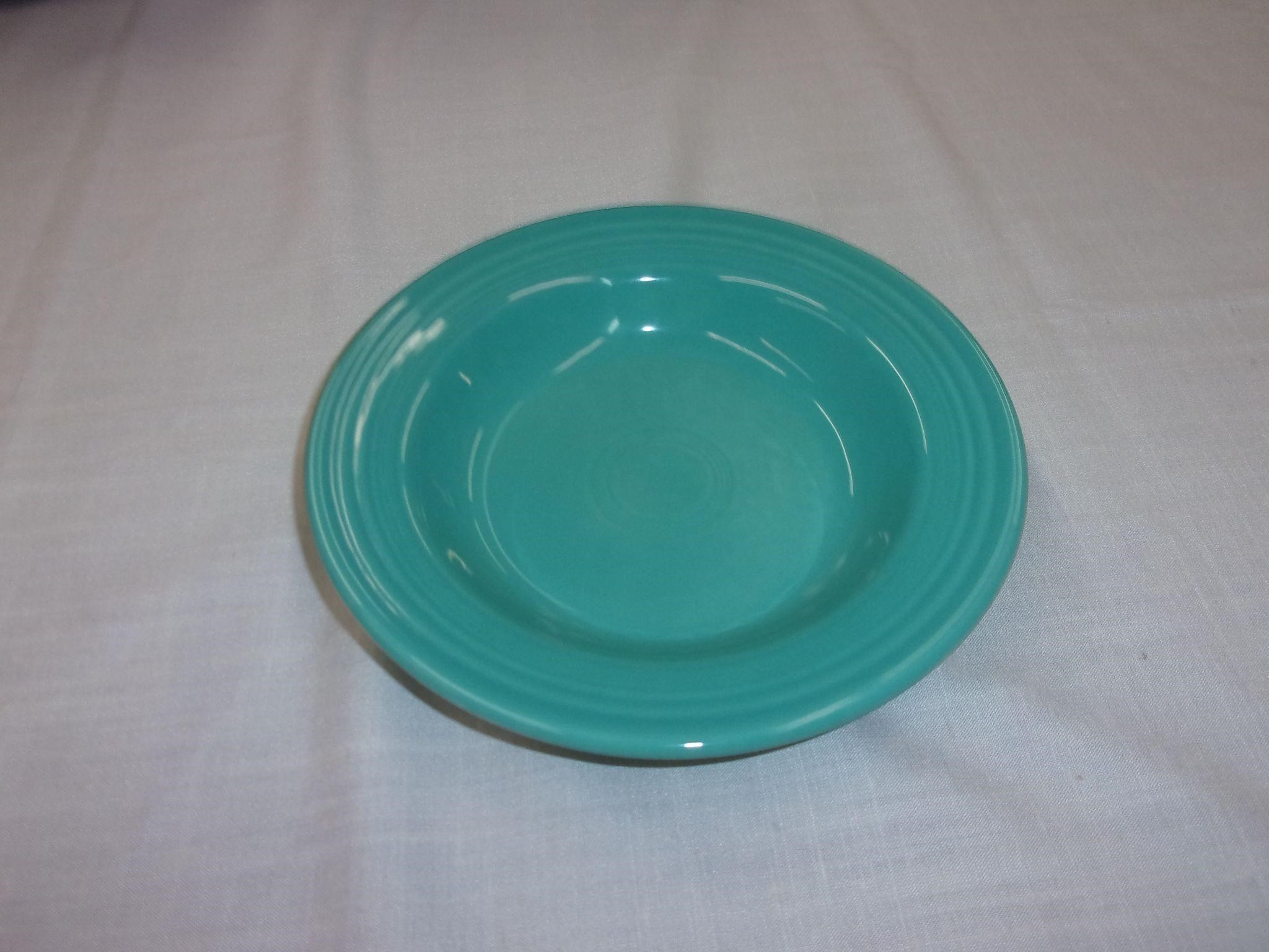 Turquoise Rim Soup Bowl