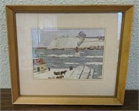 Signed, Framed and Matted Vintage Print