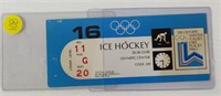 1980 OLYMPIC ICE HOCKEY UNUSED TICKET