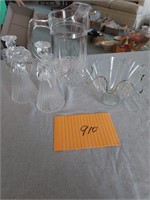 Clear glassware - candle holders,