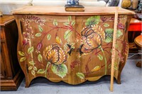 2-Drawer Natural Wood Painted Cabinet