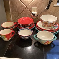 Lot of assorted dishes some Pioneer Woman