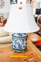 Blue and White Pottery Style Lamp