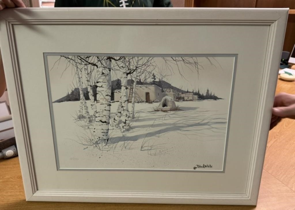 Framed John White Print