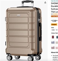 SHOWKOO Luggage PC+ABS Durable