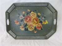 VINTAGE TOLE PAINTED TRAY  24" X 18"